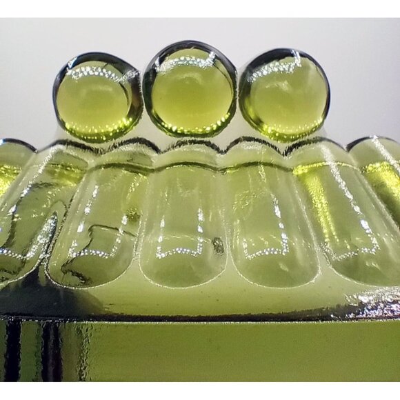 Vintage Indiana Glass Avocado Green Fruit Divided Relish Tray 70s Retro MCM 13" - Picture 15 of 15